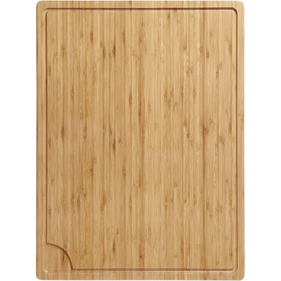 24" Extra Large Cutting Board, Bamboo Cutting Boards for Kitchen with Deep Juice Groove and Handle,Heavy Duty Cutting Board for Meat Vegetables