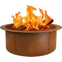 24" Extra Thickened Corten Steel Fire Pit Ring for Outdoor Wood Burning, Heavy-Duty Above & In-Ground Fire Ring, Round Backyard Patio Campfire Accessory for Family Gathering