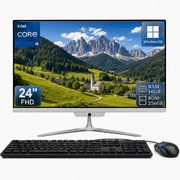 24  FHD All-in-One Desktop Computer, Intel Core i5 3.6GHz, 16GB RAM 256GB SSD, HD Webcam, Wi-Fi & Bluetooth, Windows 10, White with Wired Keyboard & Mouse