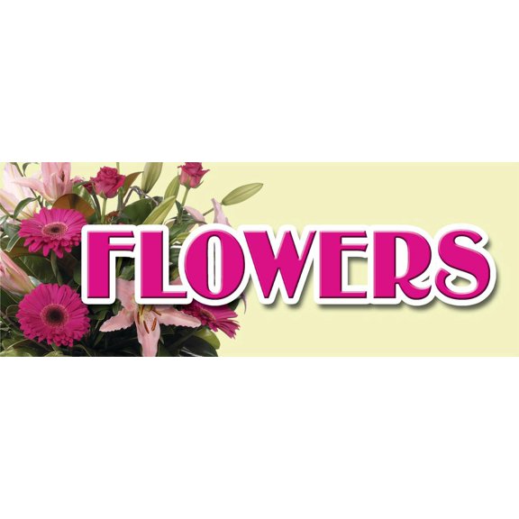 24" FLOWERS DECAL sticker floral flower shop