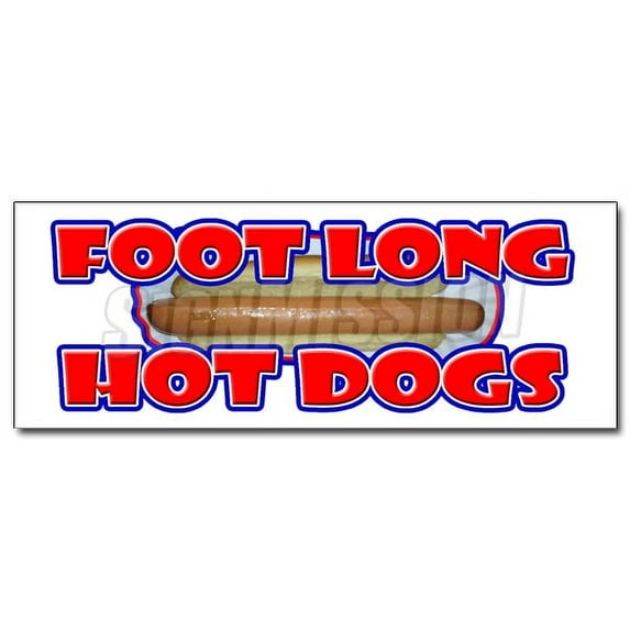 24" FOOT LONG HOT DOGS DECAL sticker dog sausauge ballpark street food