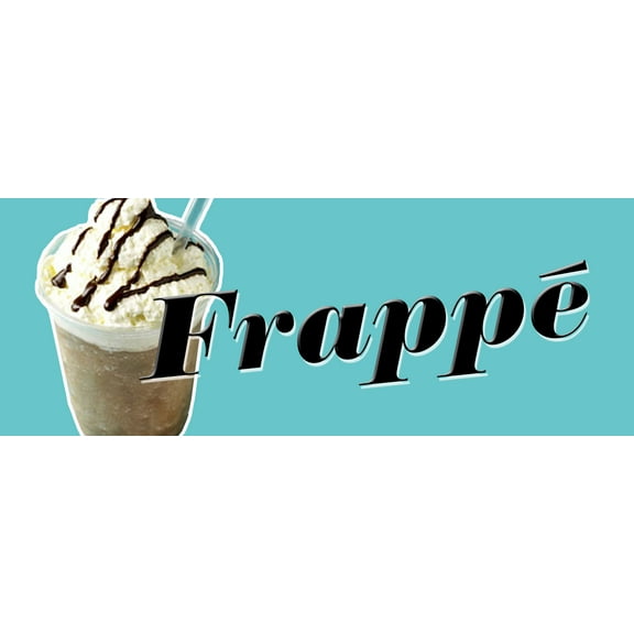 24" FRAPPE DECAL sticker greek iced coffee cart cold