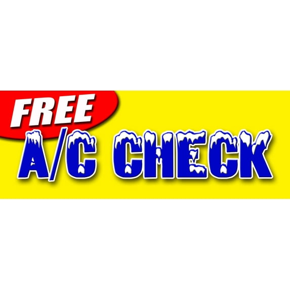24" FREE A/C CHECK DECAL sticker air conditioning diagnosis repair cold freon ice