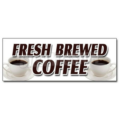 12" FRESH BREWED COFFEE DECAL sticker iced brew drinks espresso cappuccino