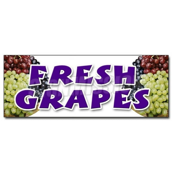 24" FRESH GRAPES DECAL sticker organic picked white purple red green local