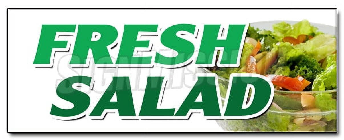 24" FRESH SALADS DECAL sticker crisp greens tomato chicken egg caesar food