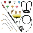 thumbnail image 1 of 24 FT Gutter Cleaning Tools from The Ground - Telescoping Pressure Washer Wand - Gutter Cleaner Attachment with Power Washer Extension Wands, Brush, 7 Spray Nozzle Tips, 2 Hose Adapters, Support Belt, 1 of 7