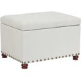 24'' Fabric Ottoman with Storage Rectangle Foot Rest Ottomans Stool for