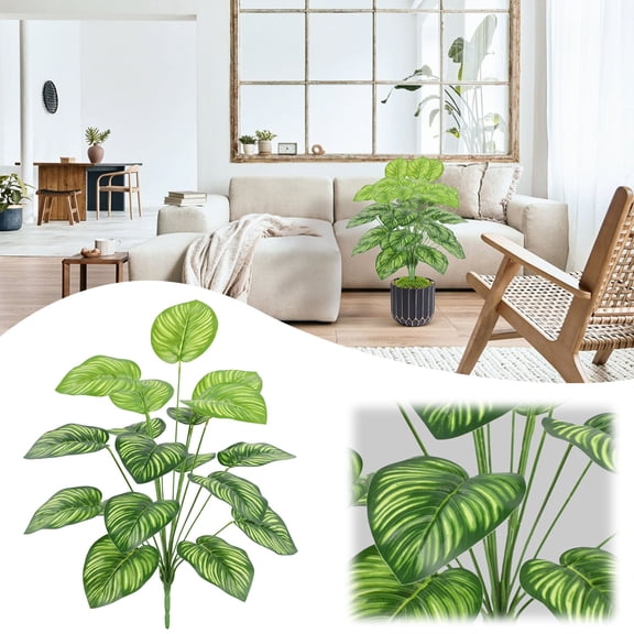 24" Fake Plant Artificial Monstera for Room Decor, Faux Potted Plants Indoor for Home Living Bedroom Aesthetic Farmhouse Dorm Office Classroom and Outdoor Garden Porch Balcony Decor(No Pot)