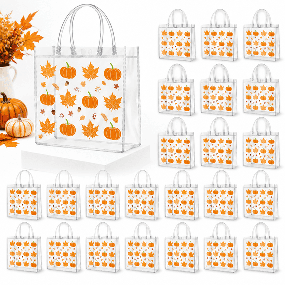 24 Fall Gift Bags Pumpkin Party Favors Bulk