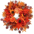 thumbnail image 1 of 24" Fall Wreath for Front Door Outside - Sunflower, Pumpkin, Berry & Maple Leaves | Weatherproof Autumn Outdoor Wreaths with Hanger Hook for Thanksgiving, Harvest C108, 1 of 3