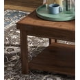 thumbnail image 1 of 24" Farmhouse Side Table with Storage Shelf, Square Cocktail Table with 2-Tier, Rustic Coffce Table Chairside Table with Wooden Legs, for Living Room Kitchen, No Assembly Required, natural, 1 of 6