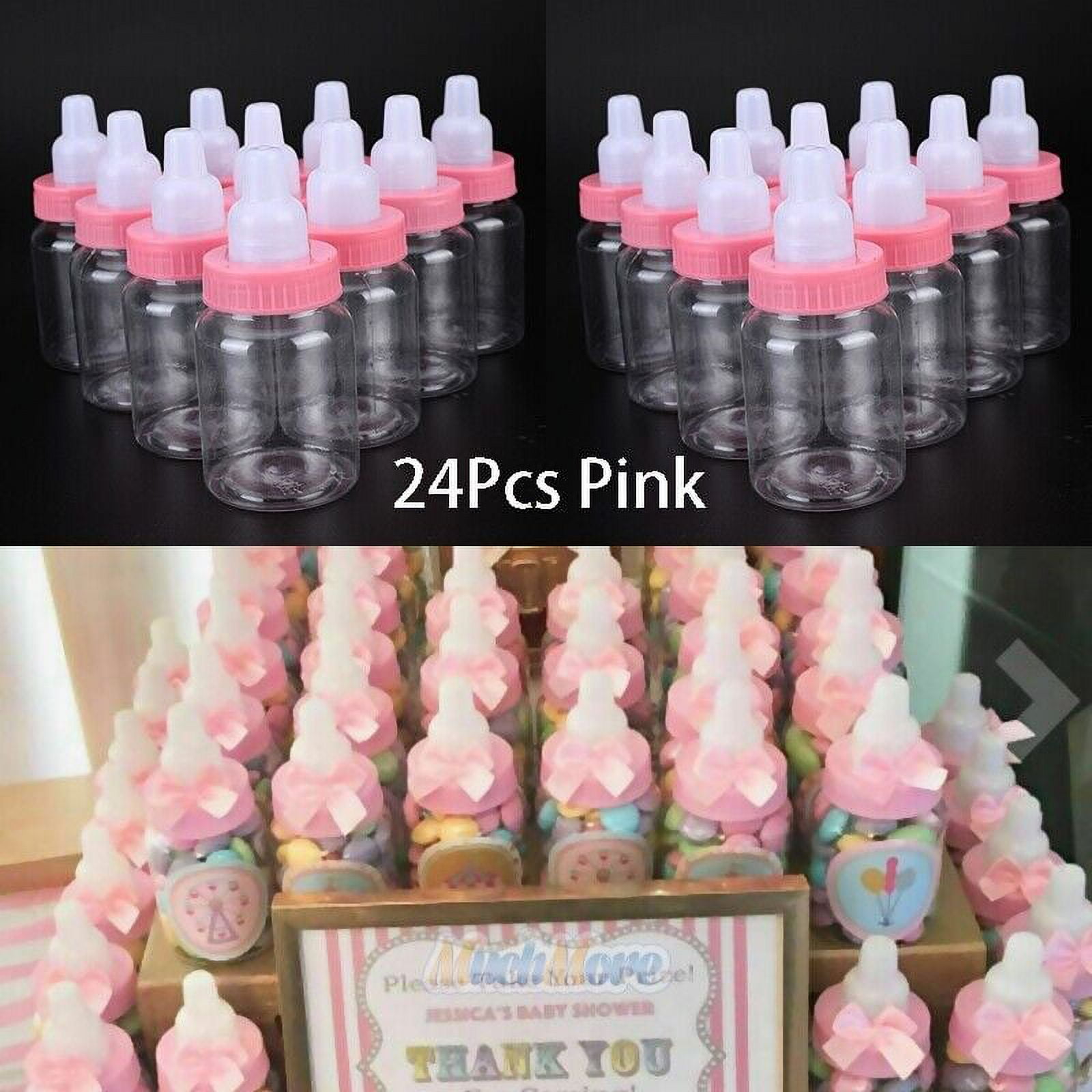 24 Fillable Plastic Bottles for Baby Shower Favors Party Decorations