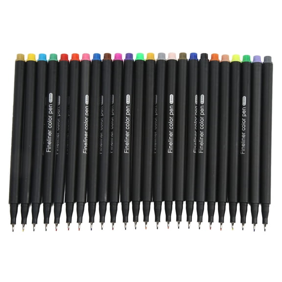 24 Fineliner Color Pens Set 0.4mm Fine Point Markers Ultra Precise Control Art Drawing Pens Versatile Craft Supplies