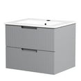 thumbnail image 1 of 24" Floating Bathroom Cabinet With Ceramic Sink - Gray Wall Mounted Design, , Functional Storage Vanity 24 Inch Style Efficient, 1 of 7