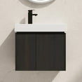 thumbnail image 1 of 24" Floating Bathroom Vanity with Sink, Modern Wall Mounted Bathroom Cabinet with Undermount Resin Sink, Single Small Bathroom Vanities, Bathroom Storage Vanity Set with Door, Soft-Close, Black, 1 of 7