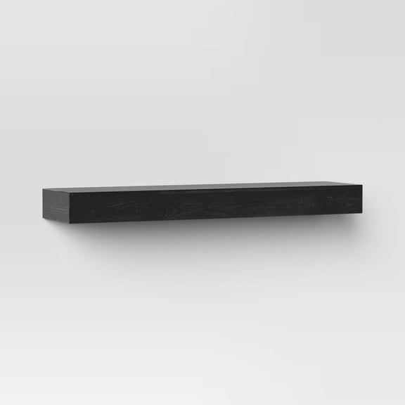24" Floating Light Wood Shelf - Painted Wall-Mounted Storage, Includes Anchors & Brackets