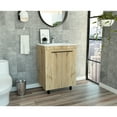 thumbnail image 1 of 24" Floor Cabinet In Oak, Double Door With Two Shelves - Locker Room Vanity Beige Particle Board Oak Cabinet, & Tenniswear, 1 of 2