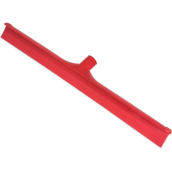 24" Floor Squeegee Replacement Head, Seamless Rubber with Rust-Free Plastic Frame for HACCP Compliance, Heavy-Duty Industrial Use, Thermoplastic Rubber, 24 Inches, Red
