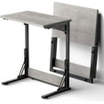 24" Folding C Shaped End Table Set of 2, Small Sofa Side Laptop Desk