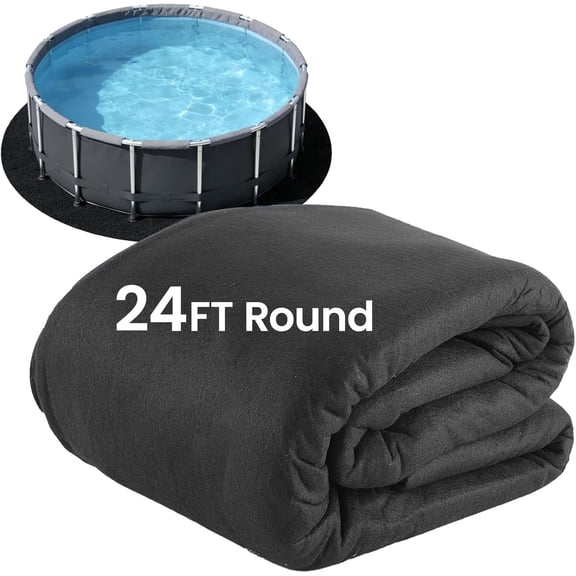 24-Foot Round Above Ground Pool Liner Pad, Geotextile Under Padding, Extends Liner Life, Puncture & Weed Barrier