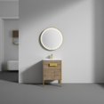 thumbnail image 1 of 24" Freestanding Bathroom Vanity with Sink & Mirror & Medicine Cabinet - Brush Gold Hardware - Classic Oak, 1 of 8
