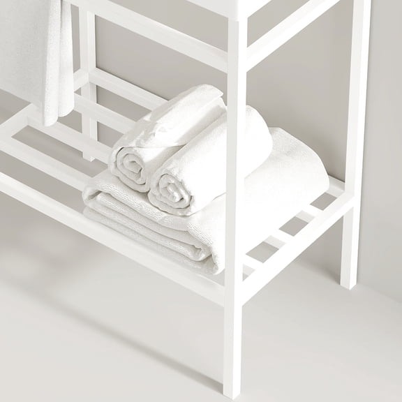 24'' Freestanding Iron Shelf for Bathroom | Storage and Towel - Racking Function | Sturdy Iron with Smooth Finish | Hygiene - Focused Design for Bathrooms