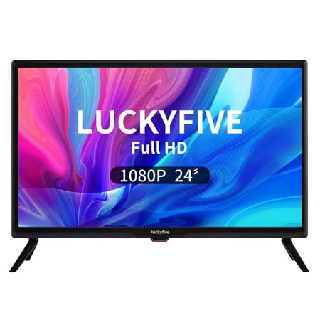 24'' Full HD 1080P Smart TV with Google Play, Support Digital Television, Screen Mirroring, Wi-Fi, Bluetooth, Smart Free Download APPs, Wall Mountable, Narrow Bezel Flat Screen TV for Home Office