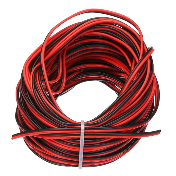 24 Gauge 2 Conductor Parallel Wire, 50Ft/15M Long 1.6mm Dia 300V for LED RGB Cable, Internal Wiring