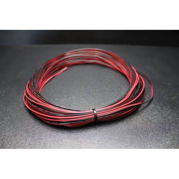 24 Gauge 25 Ft Red Black Zip Wire Awg Cable Power Ground Stranded Copper Car
