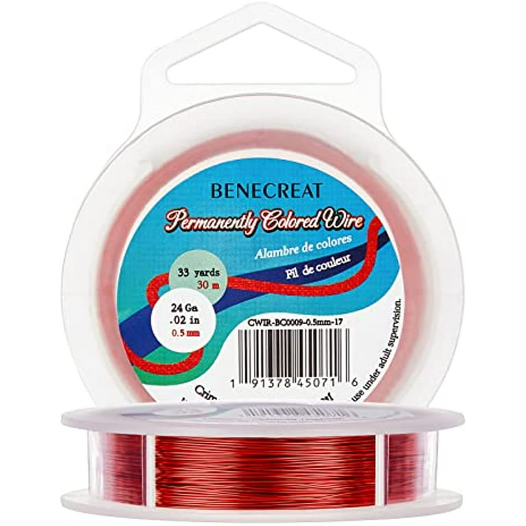 24 Gauge 32.8 Yards Craft Wire Jewelry Beading Wire Tarnish Resistant  Copper Wire for Jewelry Making and Crafts Crimson