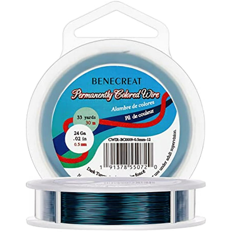 24 Gauge 32.8 Yards Craft Wire Jewelry Beading Wire Tarnish Resistant  Copper Wire for Jewelry Making and Crafts Dark Turquoise 