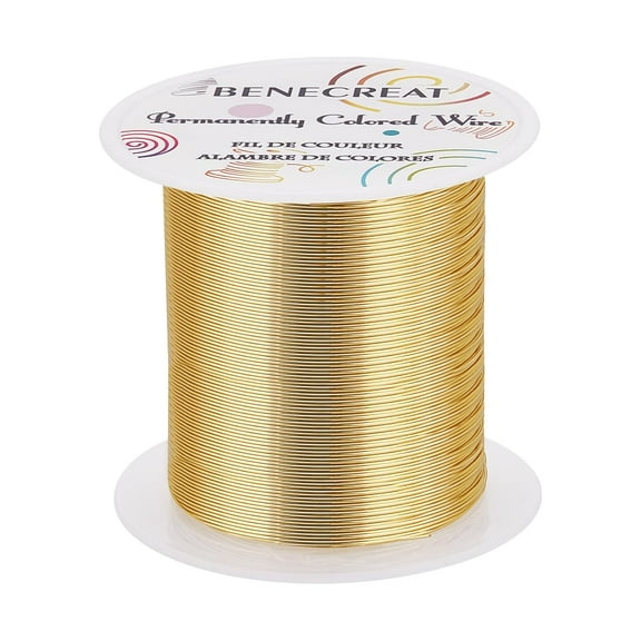 DIY 24 Gauge 87 Yards Jewelry Beading Wire Light Gold Tarnish Resistant Copper Wire for Beading Wrapping DIY