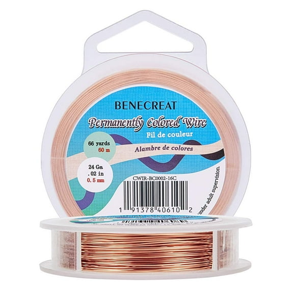 24 Gauge Bare Copper Wire Solid Copper Wire for Jewelry Craft Making 197-Feet/66-Yard