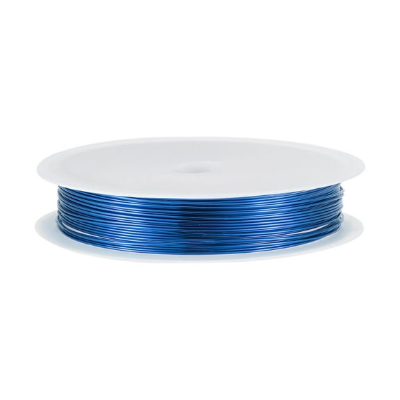 Uxcell 24 Gauge Copper Wire 0.5mm Dia Blue Resistant Beading Wires Pendant Making Art Craft 6.5M 1 Roll