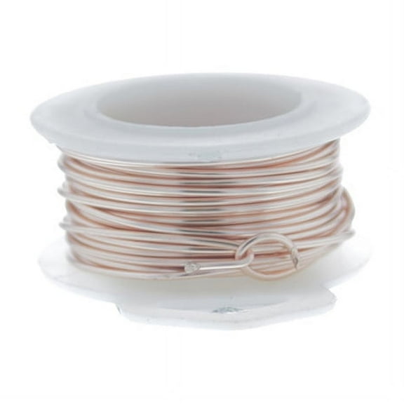 24 Gauge Round Silver Plated Rose Gold Copper Craft Wire - 60 ft
