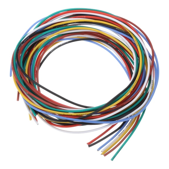 24 Gauge Silicone Wire 24AWG Stranded Wire Tinned Copper Wire High Temp Wire 7 Color 1.5m/4.92ft 7pcs