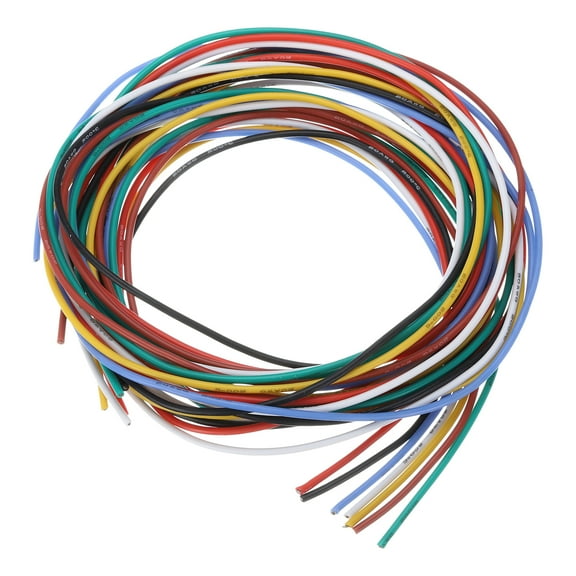 24 Gauge Silicone Wire 24AWG Stranded Wire Tinned Copper Wire High Temp Wire 7 Color 3.0m/10ft 7pcs