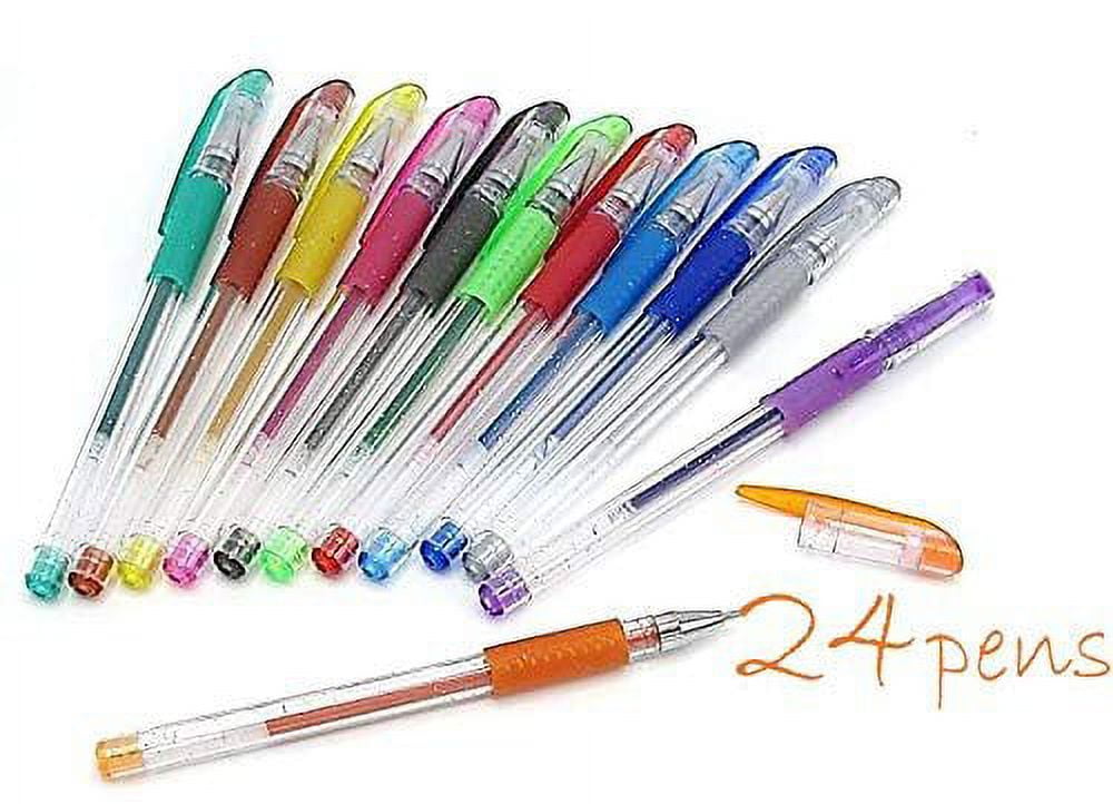 Playkidiz Gel Pens, Fine Point Colored Pens Great for Adult Coloring Book,  Glitter neon & Pastel Colors 100 Pack, Journaling, Crafting, Doodling