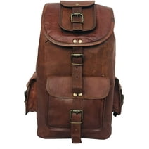 24'' Genuine Leather Vintage Handmade Casual Day-pack Cross body Messenger Laptop Backpack Travel Rucksack
