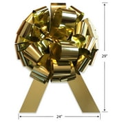 24" Giant Gold Car Bow, Huge Indoor and Outdoor Gift Bow by Gwen Studios