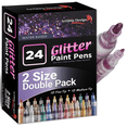 thumbnail image 1 of 24 Glitter Paint Pens Double Pack - Extra Fine & Medium Tip - ArtShip Design, 1 of 6