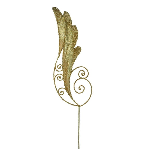 24" Gold Iridescent Glittered Angel Wing Craft Pick