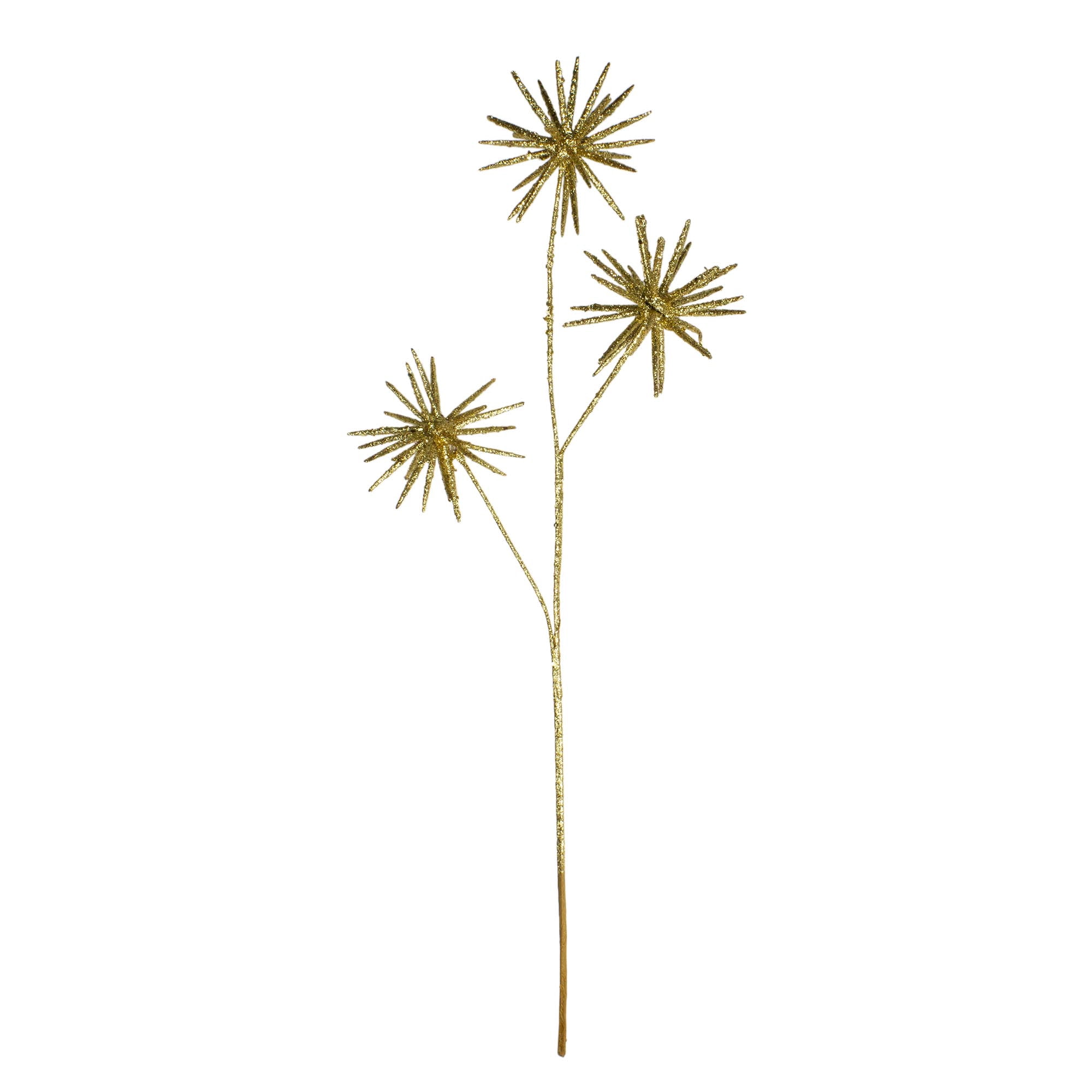 24" Golden Glitter Star Ball Artificial Christmas Spray