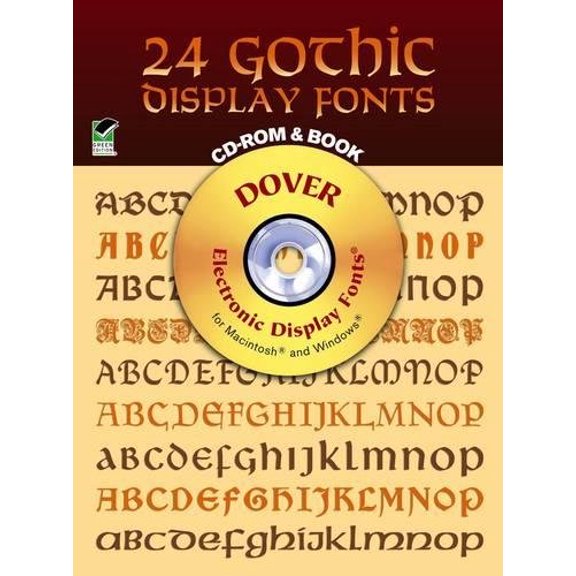 Pre-Owned 24 Gothic Display Fonts CD-ROM and Book (Dover Electronic Clip Art) (Paperback) 0486999556 9780486999555