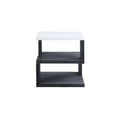 thumbnail image 1 of 24" Gray And White High Gloss Square End Table With Two Shelves, 1 of 5