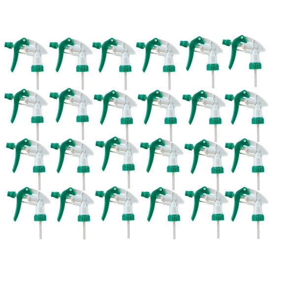 24 Green Heavy-Duty General-Purpose Trigger Sprayers 28/400 Neck Chemical Resistant Glass or Plastic Bottles