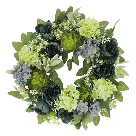 24" Green Hydrangea & Eucalyptus Wreath by Ashland - Spring Floral for Crafting and Home Decor
