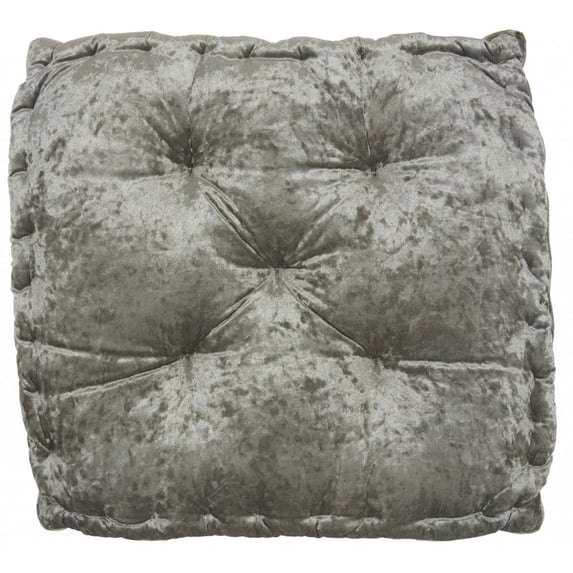 24" Grey Silky Soft Velvet Throw Pillow