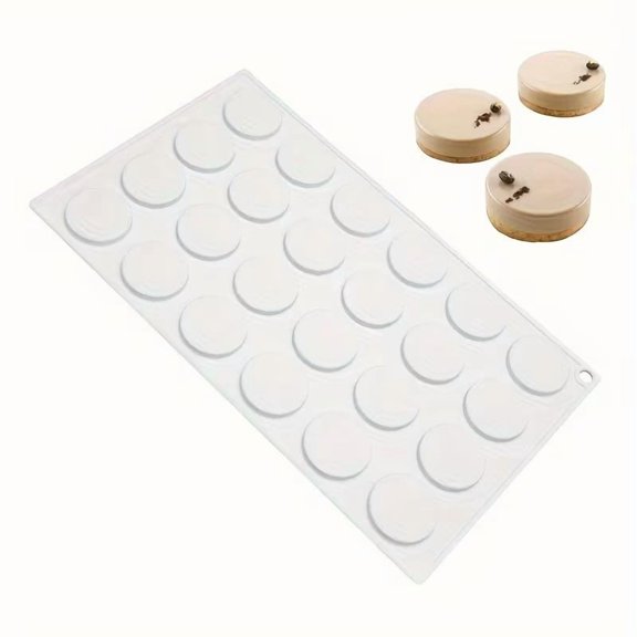 24-Grid Round Silicone Cake Mold - Versatile Baking Tool for Mini Cakes, Chocolates, and Crafts